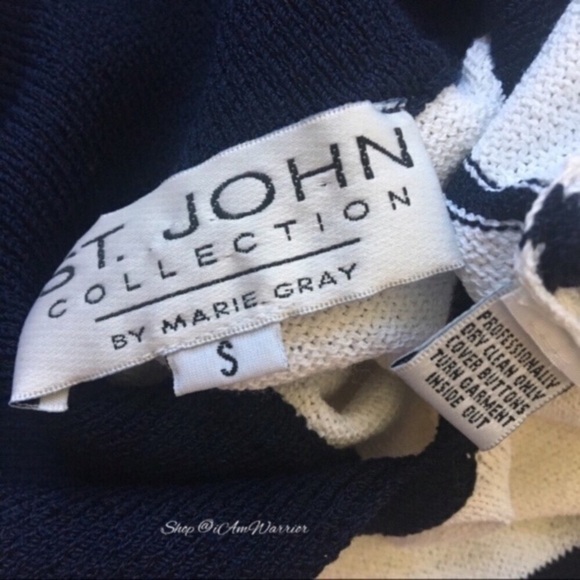 St. John Collection santana knit whale motif collared sweater *shop@iamw… - Picture 7 of 8